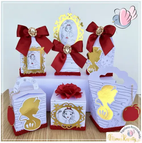 Personalizados - Caixinhas - Branca de Neve Luxo - 10 Itens