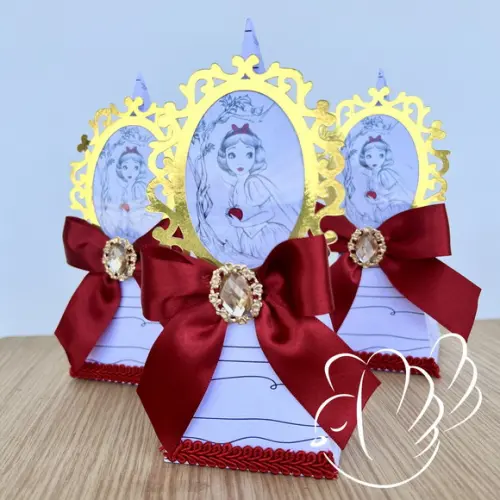Personalizados - Caixinhas - Branca de Neve Luxo - 10 Itens
