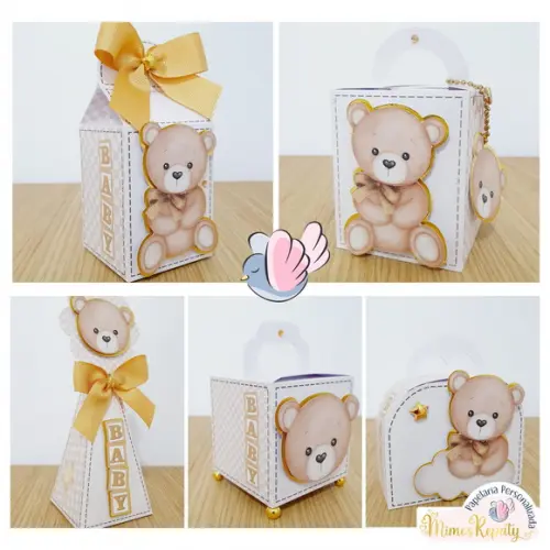 Personalizados - Caixinhas - Chá de Bebê Ursinho - 10 Itens