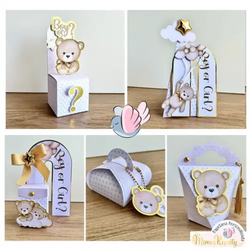Personalizados - Caixinhas - Cha Revelação Luxo - 10 Itens