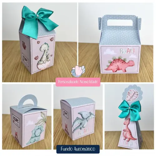 Personalizados - Caixinhas - Dino Aquarela - 20 Itens