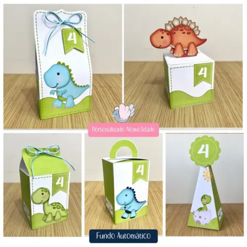 Personalizados - Caixinhas - Dino Aquarela - 30 Itens