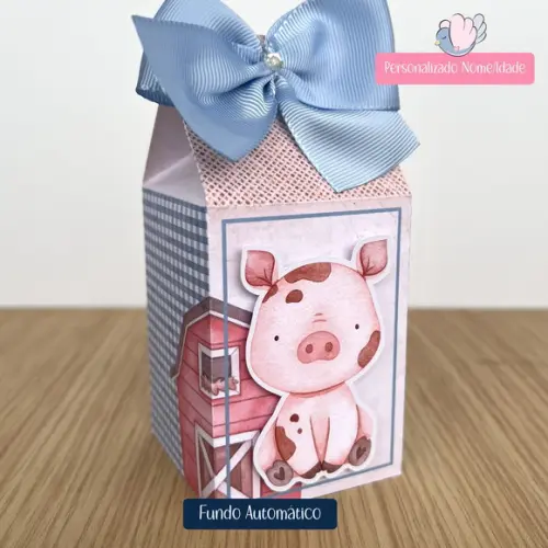 Personalizados - Caixinhas - Fazendinha Azul - 30 Itens