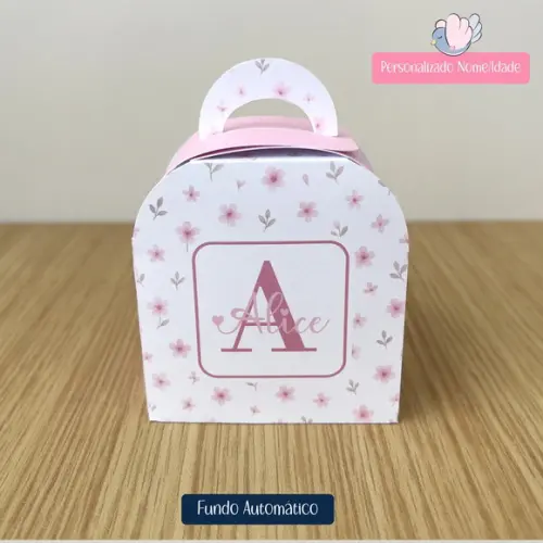 Personalizados - Caixinhas - Festa Rosa - Nome - 25 Itens