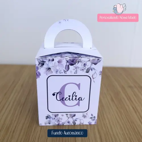Personalizados - Caixinhas - Floral Lilás - 10 Itens