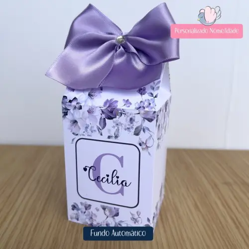 Personalizados - Caixinhas - Floral Lilás - 40 Itens