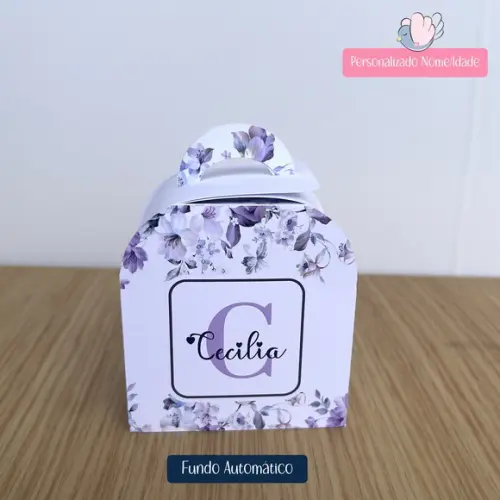 Personalizados - Caixinhas - Floral Lilás - 50 Itens