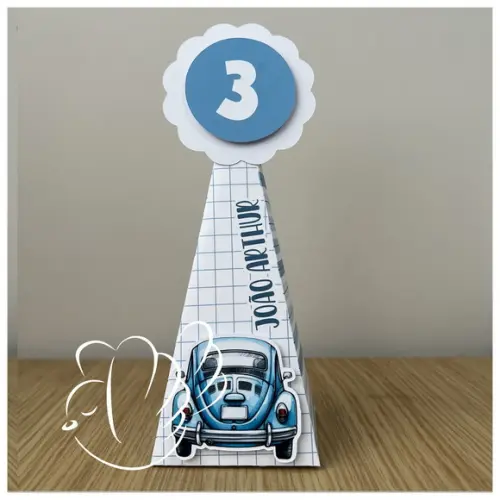 Personalizados - Caixinhas - Fusca Azul - 10 Itens