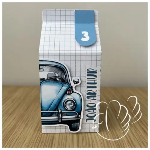Personalizados - Caixinhas - Fusca Azul - 10 Itens