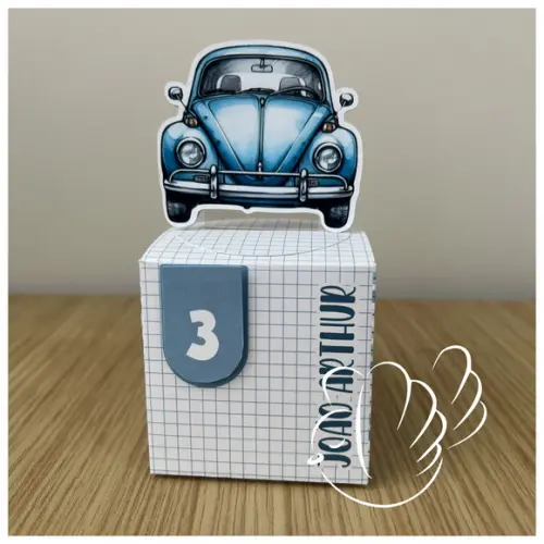 Personalizados - Caixinhas - Fusca Azul - 10 Itens