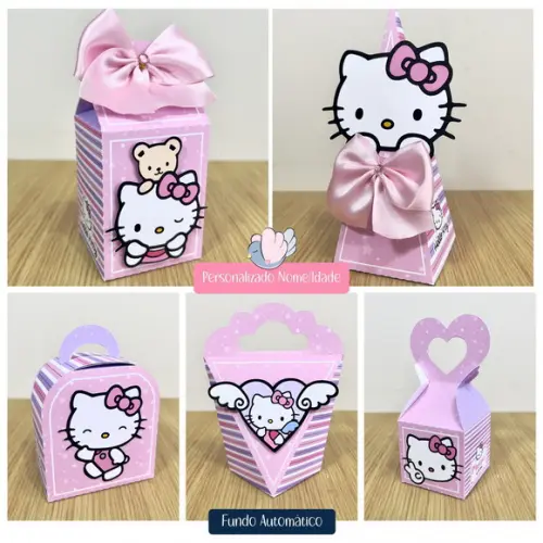 Personalizados - Caixinhas - Hello Kitty Rosa - 15 Itens