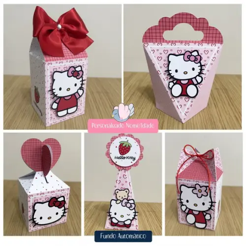 Personalizados - Caixinhas - Hello Kitty Vermelha - 10 Itens