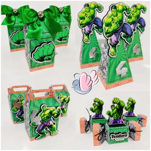 Personalizados - Caixinhas - Hulk - 10 Itens