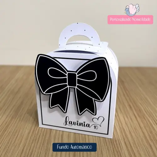 Personalizados - Caixinhas - Laço Preto - 10 Itens