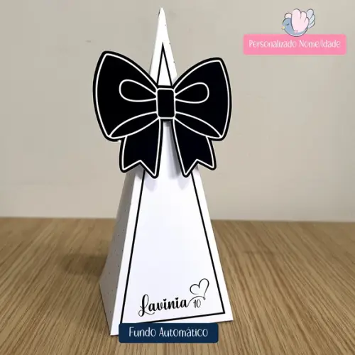Personalizados - Caixinhas - Laço Preto - 10 Itens