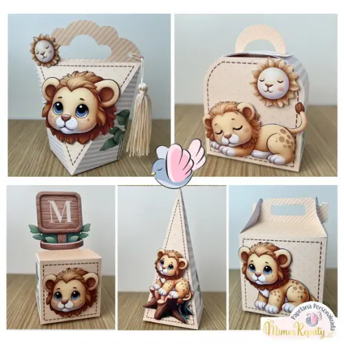 Personalizados - Caixinhas - Leãozinho- 15 Itens