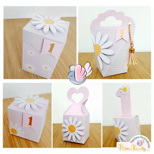Personalizados - Caixinhas - Margaridas - 10 Itens