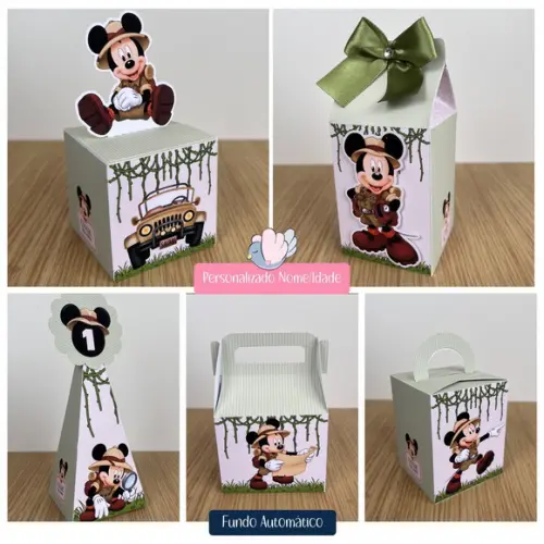 Personalizados - Caixinhas - Mickey Safari - 40 Itens