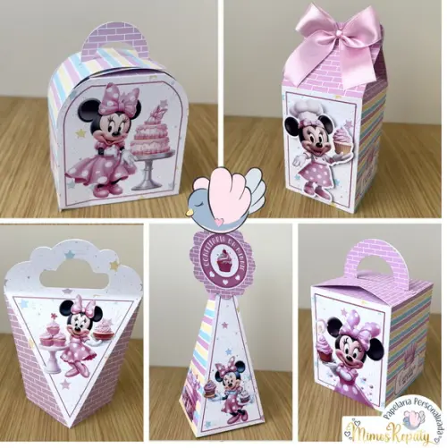 Personalizados - Caixinhas - Minnie Confeiteira - 10 Itens