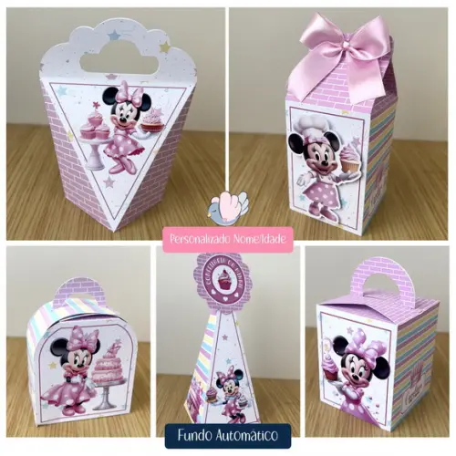 Personalizados - Caixinhas - Minnie Confeiteira - 40 Itens