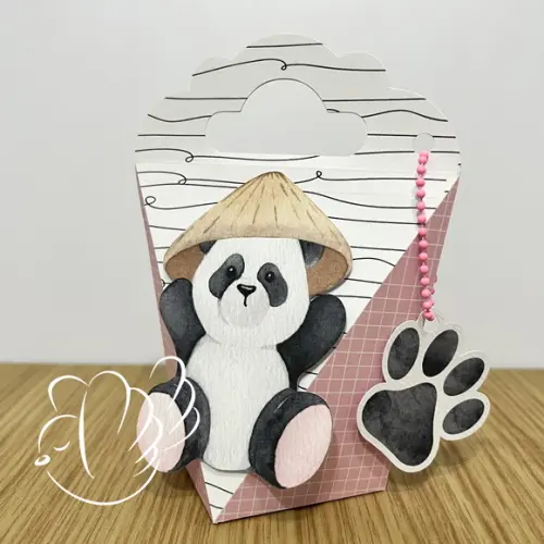 Personalizados - Caixinhas - Panda Aquarela - 10 Itens