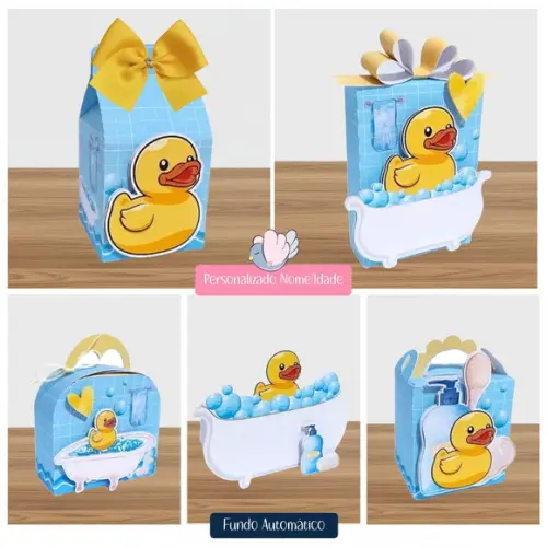 Personalizados - Caixinhas - Patinho de Borracha - 10 Itens