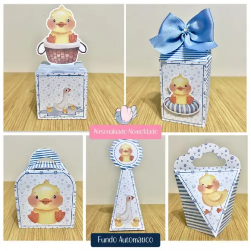 Personalizados - Caixinhas - Patinhos Aquarela - 20 Itens