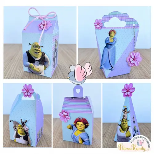 Personalizados - Caixinhas - Shrek Menina - 10 Itens