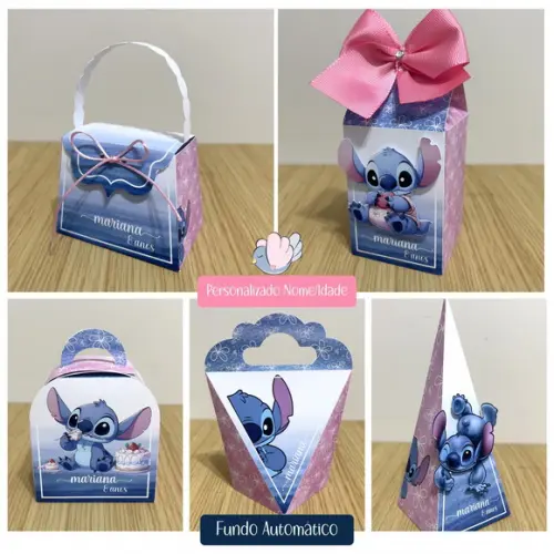 Personalizados - Caixinhas - Stitch Azul - 10 Itens