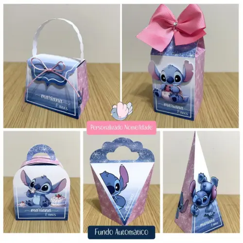 Personalizados - Caixinhas - Stitch Azul - 25 Itens