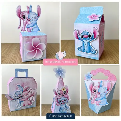 Personalizados - Caixinhas - Stitch e Angel - 30 Itens