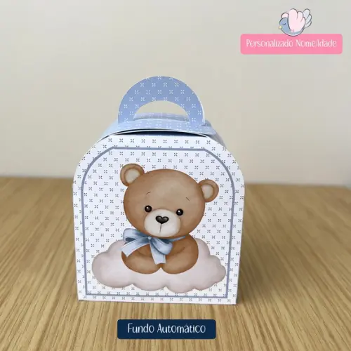 Personalizados - Caixinhas - Ursinho Azul - 10 Itens