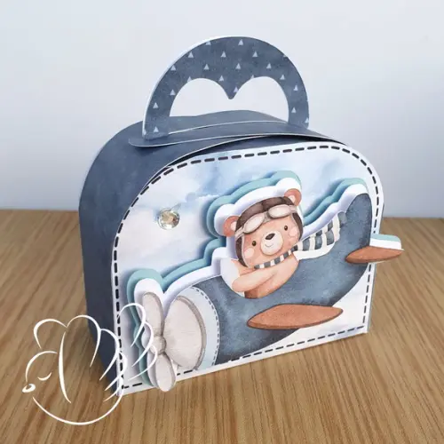 Personalizados - Caixinhas - Ursinho Aviador - 10 Itens