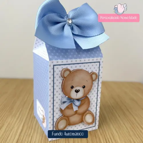 Personalizados - Caixinhas - Ursinho Azul - 20 Itens