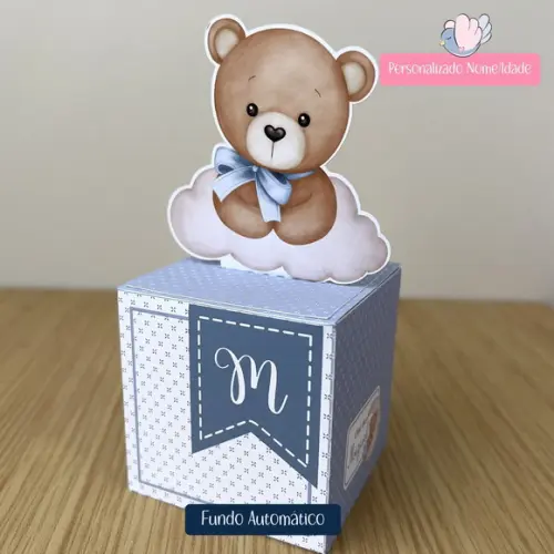 Personalizados - Caixinhas - Ursinho Azul - 20 Itens