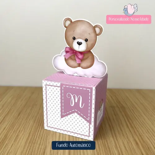 Personalizados - Caixinhas - Ursinho Rosa - 10 Itens