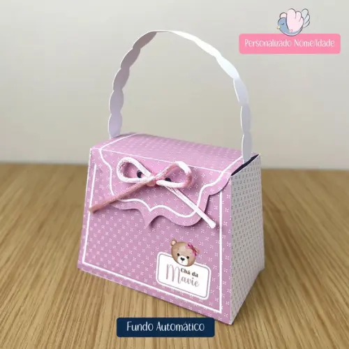 Personalizados - Caixinhas - Ursinho Rosa - 10 Itens