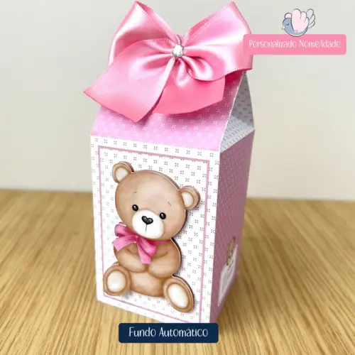 Personalizados - Caixinhas - Ursinho Rosa - 15 Itens