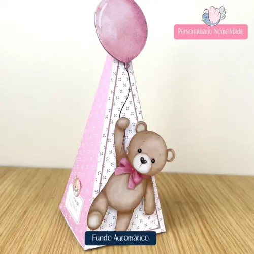 Personalizados - Caixinhas - Ursinho Rosa - 40 Itens