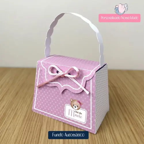 Personalizados - Caixinhas - Ursinho Rosa - 40 Itens
