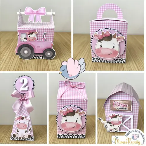 Personalizados - Caixinhas - Vaquinha - 10 Itens