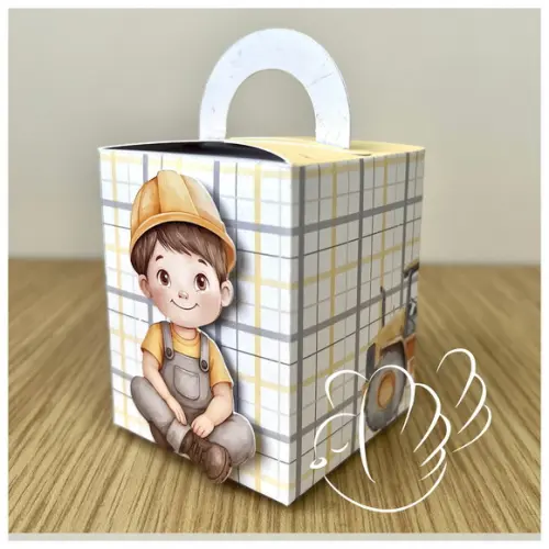 Personalizados - Caixinhas -construção Aquarela- 10 Itens