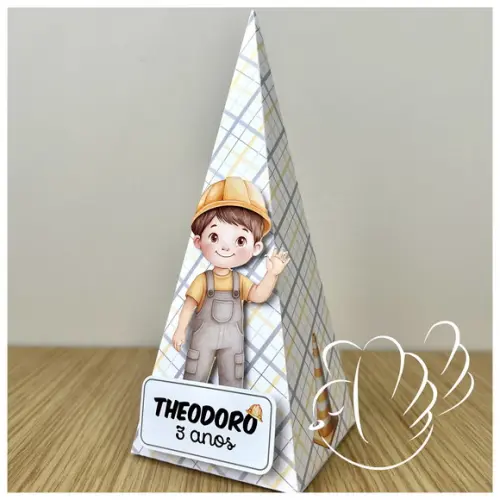 Personalizados - Caixinhas -construção Aquarela- 10 Itens