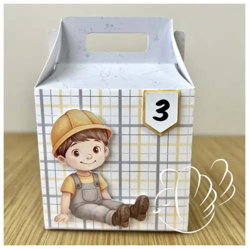 Personalizados - Caixinhas -construção Aquarela- 10 Itens