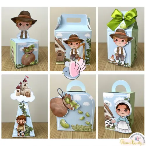 Personalizados - Caixinhas- João e o Pé de Feijão - 10 Itens