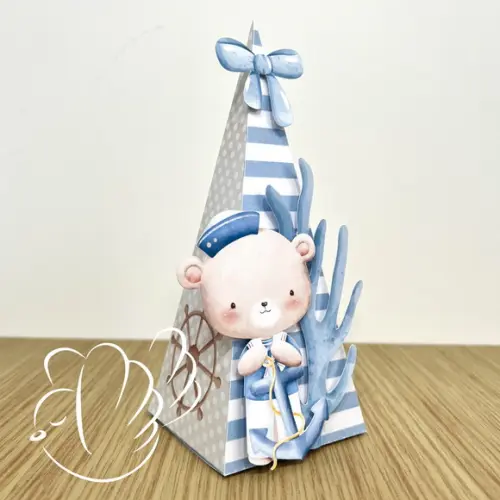 Personalizados -caixinhas Urso Marinheiro Aquarela- 10 Itens