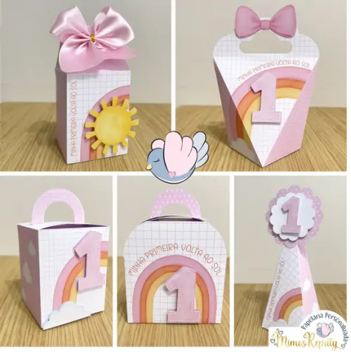 Personalizados - Primeira Volta ao Sol Menina - 10 Itens