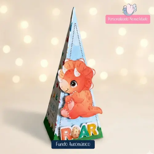 Personalizados -caixinhas- Dinossauros Coloridos - 10 Itens