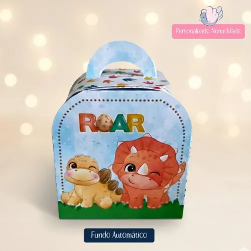 Personalizados -caixinhas- Dinossauros Coloridos - 10 Itens