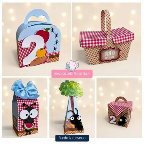 Personalizados- Caixinhas - Piquenique - 40 Itens
